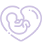 purple fertility and baby care icon